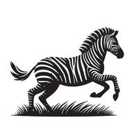 silhouette running of zebra vector