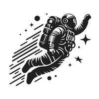 silhouette of astronaut in the space vector