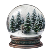Snow Globe With Evergreen Trees And Snowflakes png