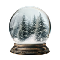 Snow Globe with a Wintery Forest Scene png