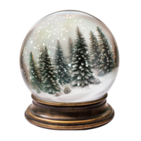 A Snow Globe Featuring a Winter Forest with Frosted Trees png