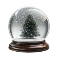 Christmas Tree Enclosed in a Glass Globe with Snow Falling png