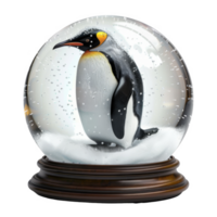 A King Penguin Standing in a Snow Globe png