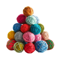 A Triangular Stack of Colorful Yarn Balls png