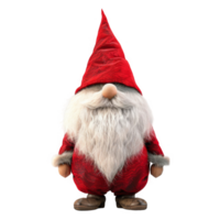 A Red-Suited Christmas Gnome with a White Beard and a Pointed Hat png
