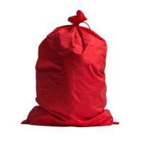 Red Sack with Drawstring Isolated on Black Background png