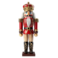 Traditional Red and Gold Christmas Nutcracker Toy png