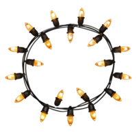 String of Lights Forming a Circle with a Black Background png