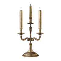 Ornate Gold Candelabra with Three Candles png