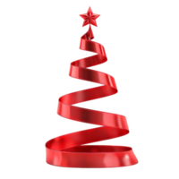 een rood lint spiraalsgewijs in een Kerstmis boom vorm met een ster Aan top png