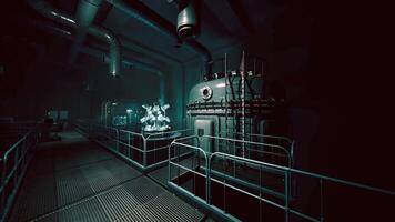 Exploring a cutting edge futuristic laboratory filled with advanced machinery video