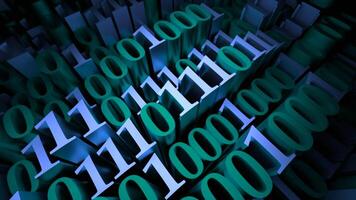 Waving number ones and zeros. Design. Binary code, concept of computer language. video