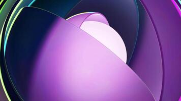 Colorful sphere hiding inside round shaped object of hemispheres. Design. Rotating compex 3d cartoon shape. video