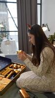 Enjoying a cozy winter evening filled with delightful surprises from the advent calendar video