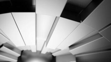 Spinning 3d rectangles around the spherical object. Design. Rotating squared long blocks mechanism. video