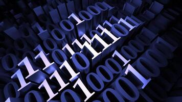 Abstract 1 and 0 numbers waving background. Design. Binary code, concept of technologies. video