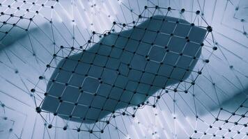 Grid moves in waves and with triangular pattern and light. Design. Grid with dots moving in waves and light effect. Moving triangular light pattern with grid video