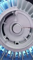 An Advanced Jet Engine Model featuring Illuminated Turbine Blades for enhanced visibility. Media video