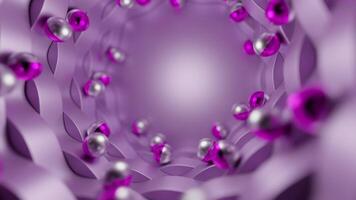 Abstract beautiful tunnel with many rolling spheres. Design. Corridor with small moving spheres. video