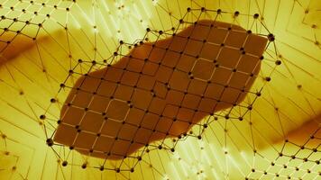 Grid moves in waves and with triangular pattern and light. Design. Grid with dots moving in waves and light effect. Moving triangular light pattern with grid video