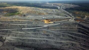Aerial View Depicting an Expansive and Comprehensive Mining Operation in Progress. Stock Clip video