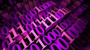 Waving number ones and zeros. Design. Binary code, concept of computer language. video
