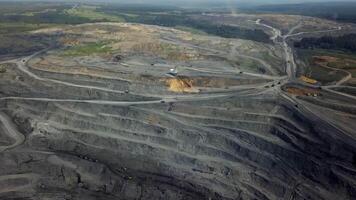 Aerial View of a Large and Extensive Mining Operation, showcasing its vast impact and scale. Stock Clip video