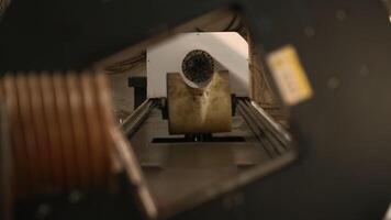 Concept of modern industrial technology. Creative. Close up of machine at factory with rotating automatic details. video