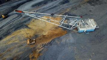 This aerial image shows heavy machinery in mining operations, highlighting large scale activity. Stock Clip video