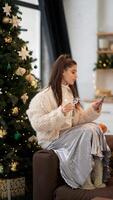 Experience the cozy winter vibes complemented by delightful holiday decor and smartphone use video