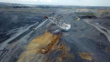 Aerial View of Extensive Coal Mining Operations and Related Landscape Activities. Stock Clip video