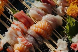 A Colorful Array of Sashimi, A Seafood Lover's Delight photo