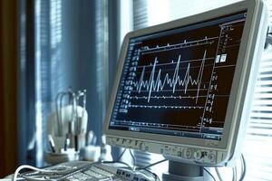 Monitoring Vital Signs A Medical Monitor Displaying Heart Rate Data photo