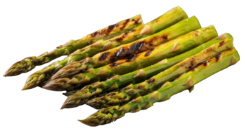 Collection of . Grilled Shoots of Asparagus, isolated on a transparency background. png
