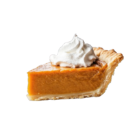 Collection of . A Slice of Pumpkin Pie with a Flaky Crust and Orange Filling, isolated on a transparency background. png