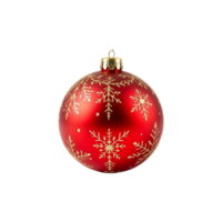 Red christmas ball isolated on transparent background png