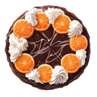 Tempting Chocolate Cake with Orange Garnish on Transparent Background png