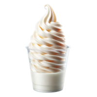 A cup of ice cream with whipped cream on top png