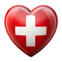 Switzerland Flag Heart Shape Perfect for Patriotic Projects and Designs png