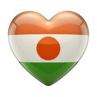 Niger Flag Heart Shape Perfect for Independence Day National Day celebrations, or showing your love for Niger. Use this vibrant image for websites, png