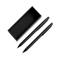 Black Pen and Black Box on Transparent Background AI-Generativ png