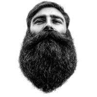 Man with a Beard on His Face AI-Generativ png