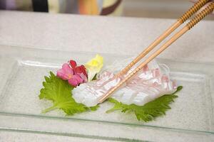 Sashimi close view background photo