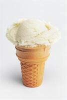 Lemon Sorbet Ice Cream in Cone, Food Photography photo