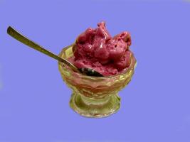 Gelato Dessert with Tableware and Ingredients photo