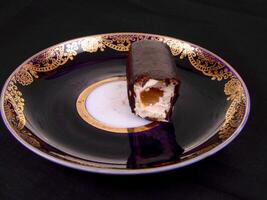 Delicious Cake Displayed on Elegant Tableware photo