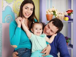 Happy smiling family photo