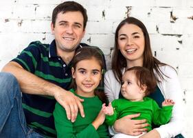Portrait of a happy smiling family photo
