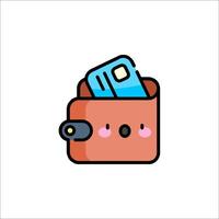 A wallet with a phone inside it vector