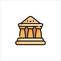 A cartoon building with a smiley face on it vector